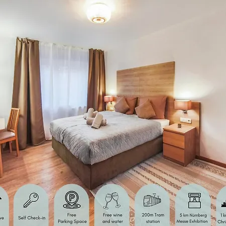 Falk Homes- Luxus City Apartment, Ideal Fuer Geschaeftsreisende & Familien - Nahe Messe, Mit Balkon, Arbeitsplatz & Parkplatz Im Zentrum Nuernbergs, Self Check-In Exterior photo